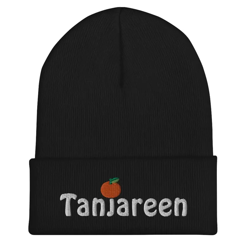 Tanjareen beanie white text